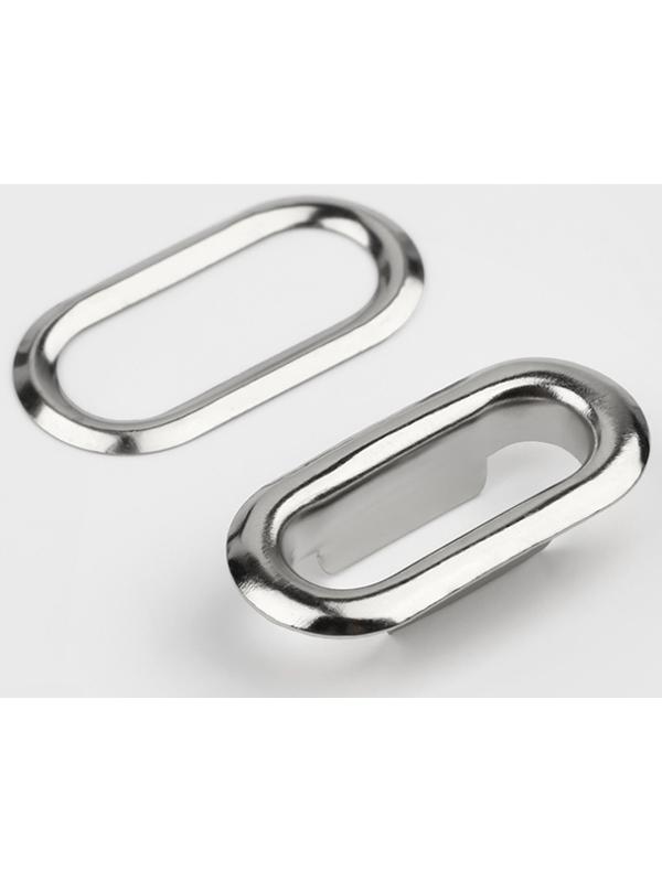 Застёжка для кепки, с люверсом, 2×2 см, цвет серебряный