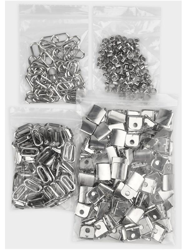 Застёжка для кепки, с люверсом, 2×2 см, цвет серебряный