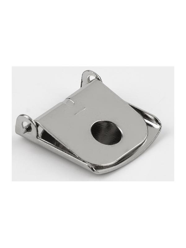 Застёжка для кепки, с люверсом, 2×2 см, цвет серебряный