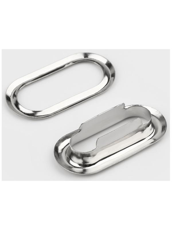 Застёжка для кепки, с люверсом, 2×2 см, цвет серебряный