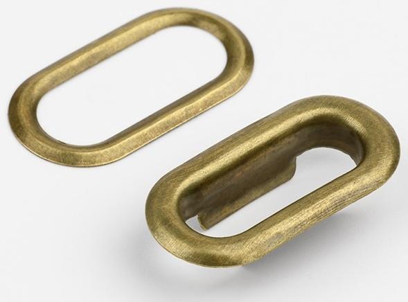 Застёжка для кепки, с люверсом, 2×2 см, цвет бронзовый