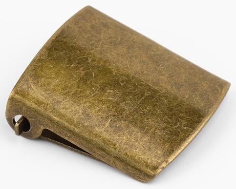 Застёжка для кепки, с люверсом, 2×2 см, цвет бронзовый