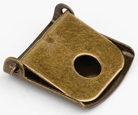 Застёжка для кепки, с люверсом, 2×2 см, цвет бронзовый