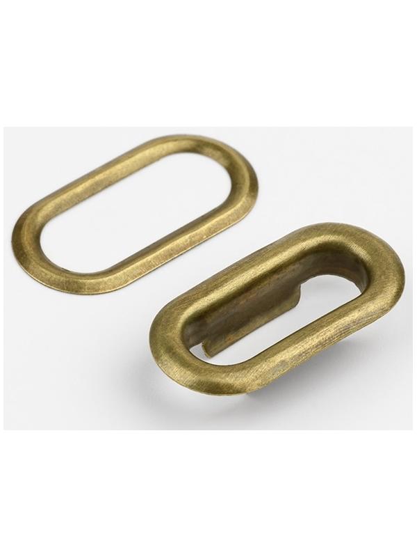 Застёжка для кепки, с люверсом, 2×2 см, цвет бронзовый