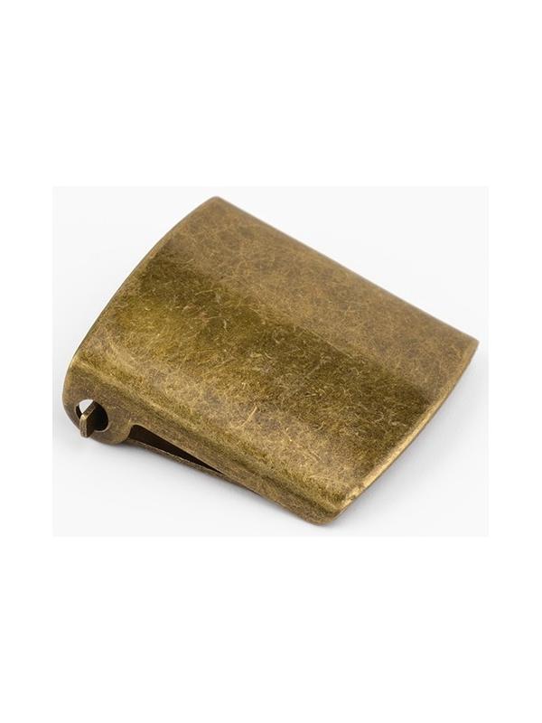 Застёжка для кепки, с люверсом, 2×2 см, цвет бронзовый