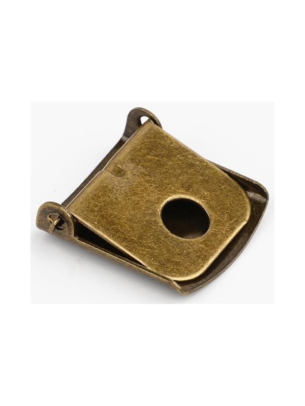 Застёжка для кепки, с люверсом, 2×2 см, цвет бронзовый