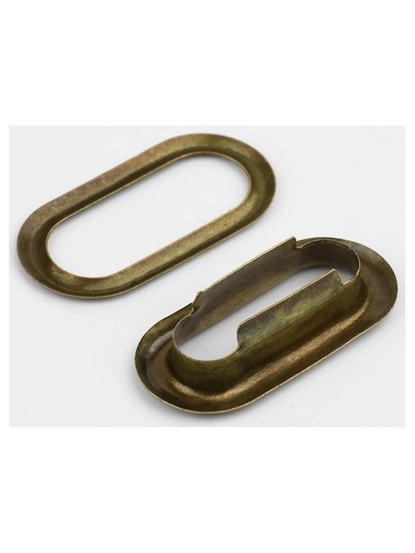 Застёжка для кепки, с люверсом, 2×2 см, цвет бронзовый