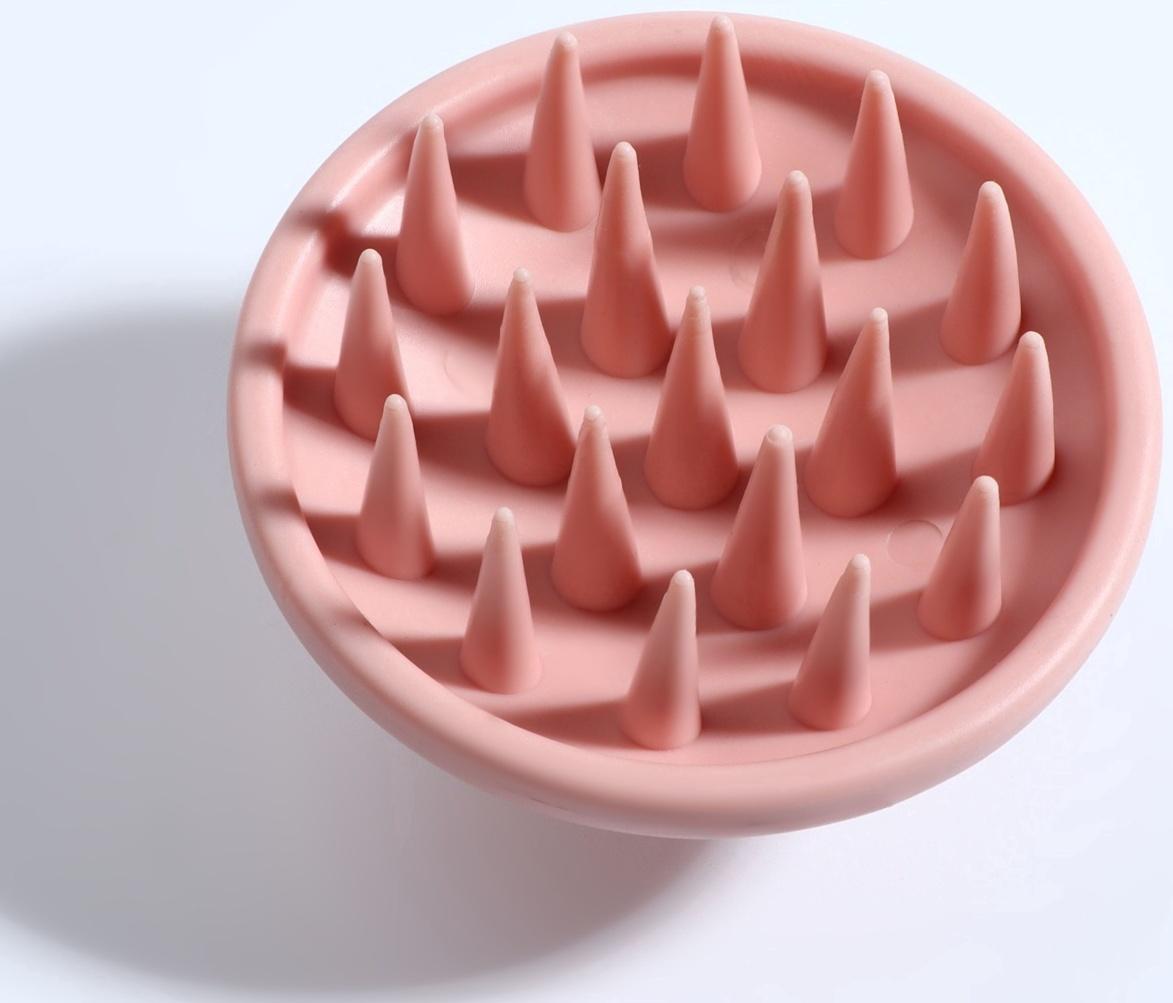 Щётка - массажёр для мытья головы, 8 × 8 × 6 см, цвет розовый