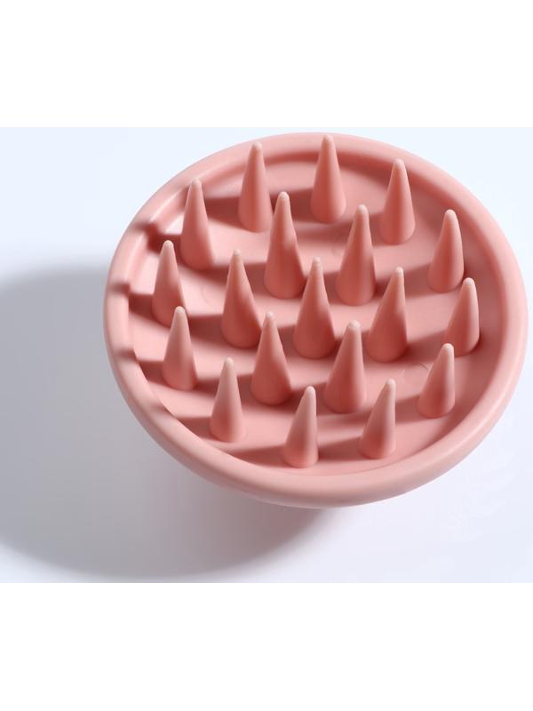 Щётка - массажёр для мытья головы, 8 × 8 × 6 см, цвет розовый