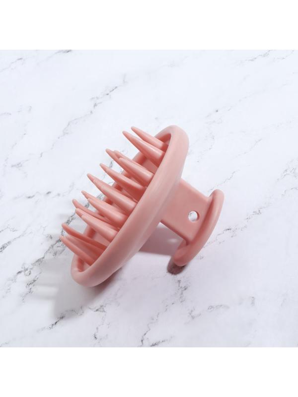 Щётка - массажёр для мытья головы, 8 × 8 × 6 см, цвет розовый