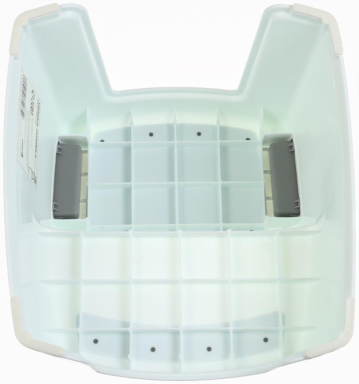 Табурет - подставка детский с прорезинеными ступеньками, 36х33х25см, цвет белый/серый