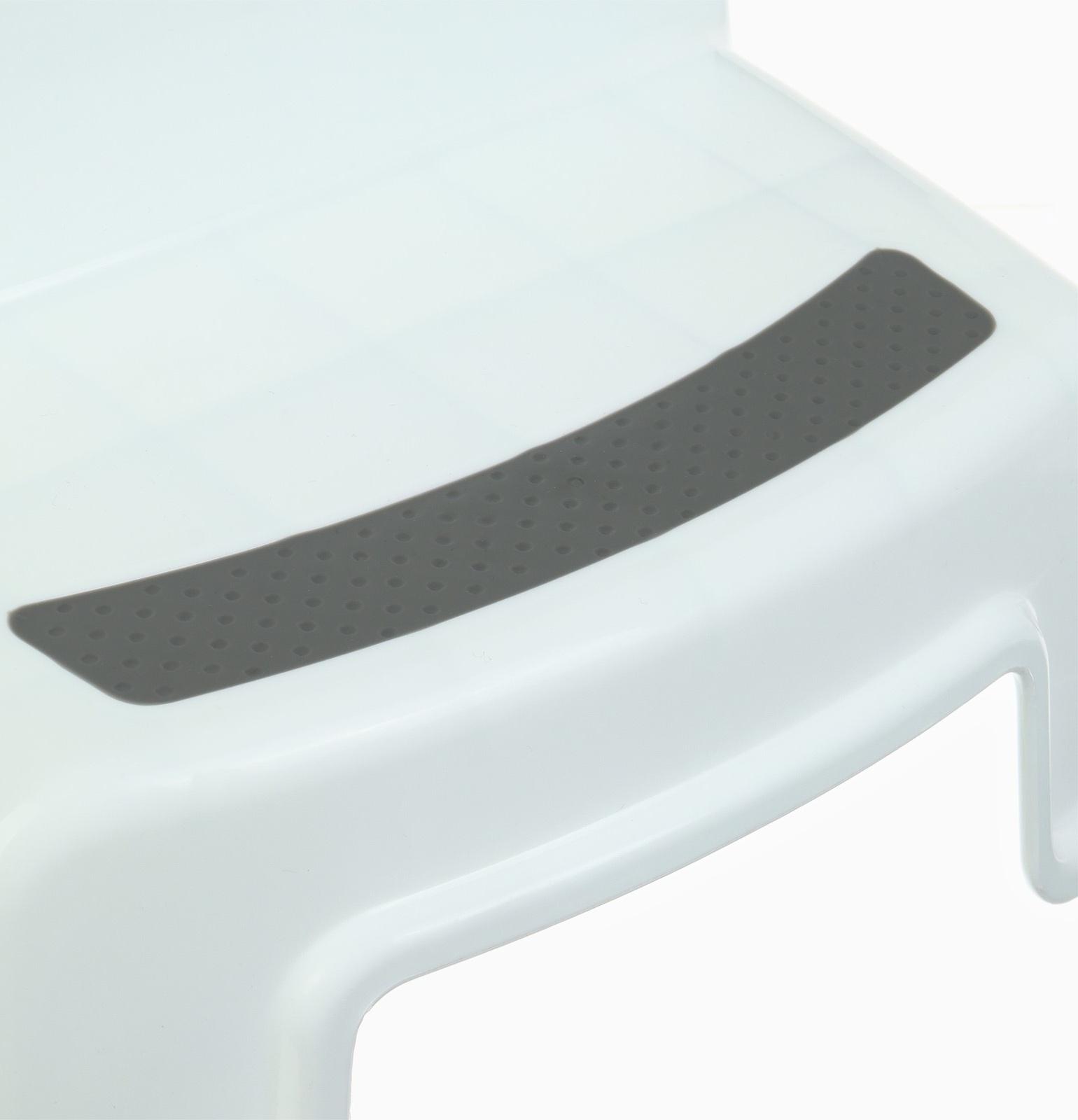 Табурет - подставка детский с прорезинеными ступеньками, 36х33х25см, цвет белый/серый