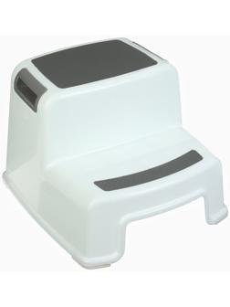 Табурет - подставка детский с прорезинеными ступеньками, 36х33х25см, цвет белый/серый