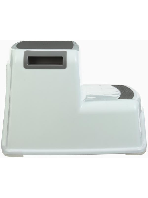 Табурет - подставка детский с прорезинеными ступеньками, 36х33х25см, цвет белый/серый