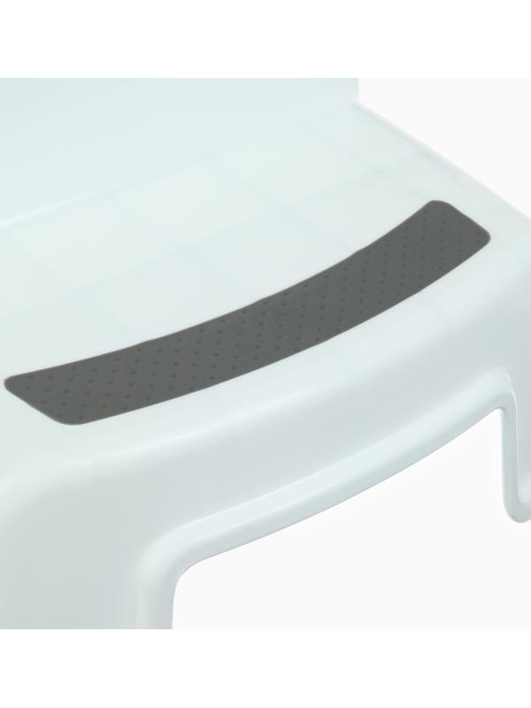 Табурет - подставка детский с прорезинеными ступеньками, 36х33х25см, цвет белый/серый