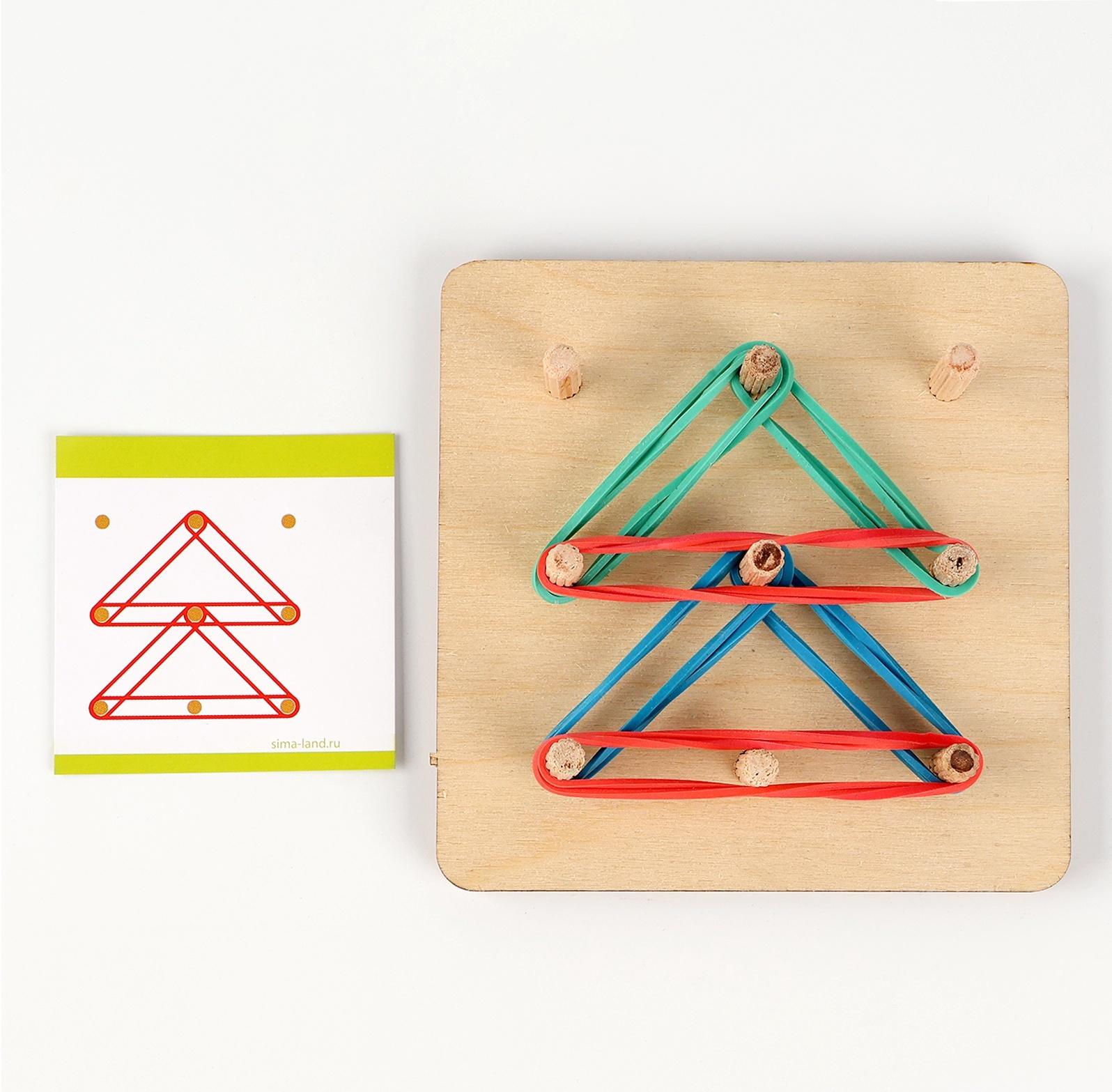 Геоборд с деревянными деталями и заданиями «Математический планшет»