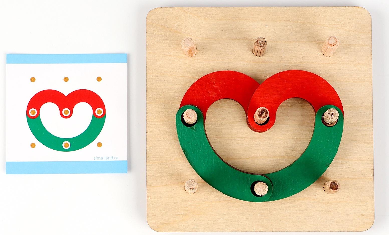 Геоборд с деревянными деталями и заданиями «Математический планшет»