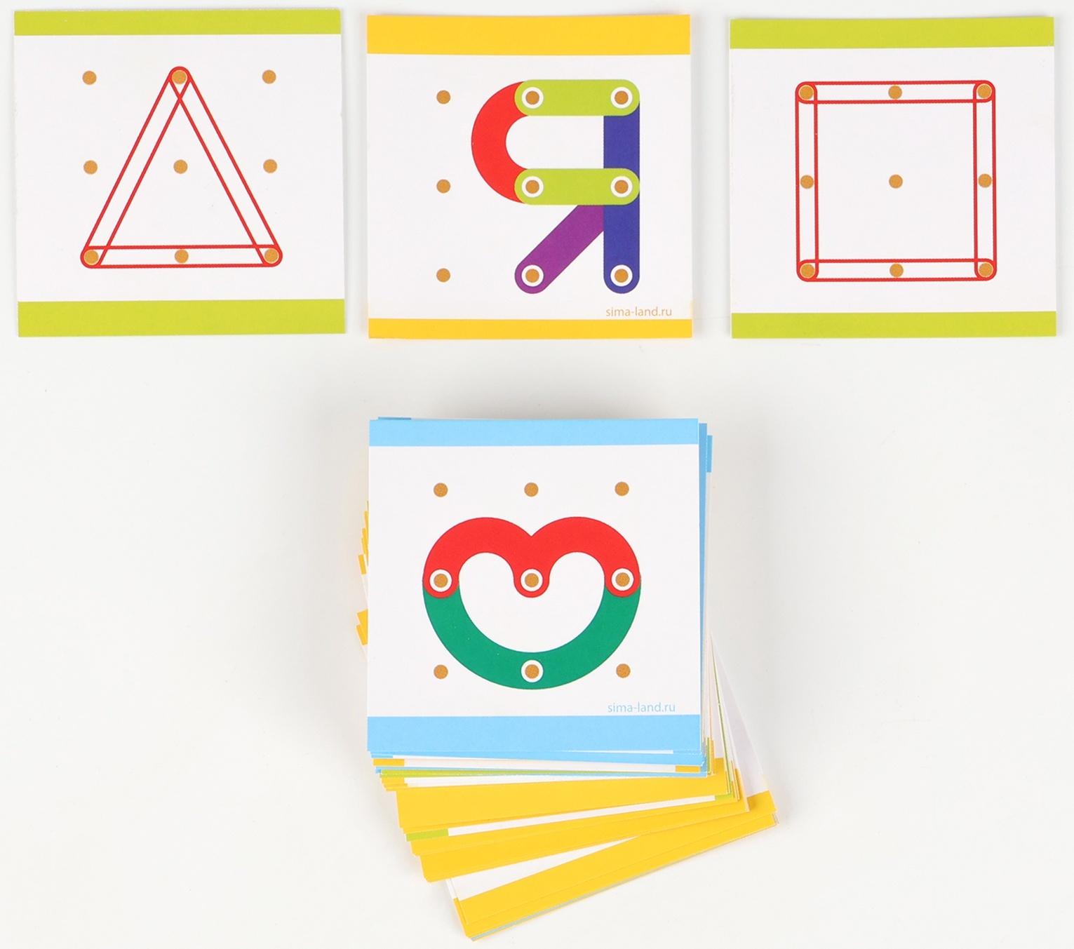 Геоборд с деревянными деталями и заданиями «Математический планшет»