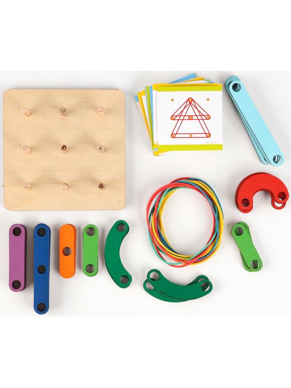 Геоборд с деревянными деталями и заданиями «Математический планшет»