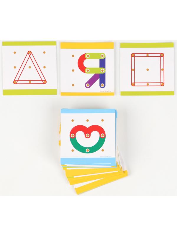 Геоборд с деревянными деталями и заданиями «Математический планшет»