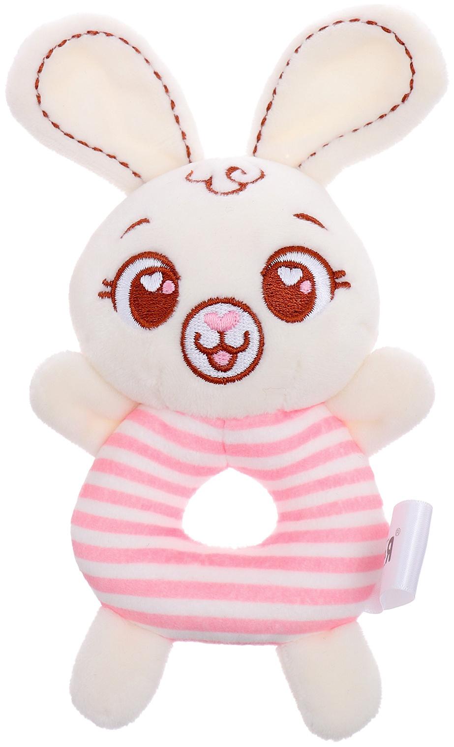 Развивающая погремушка «Заяц», цвет белый