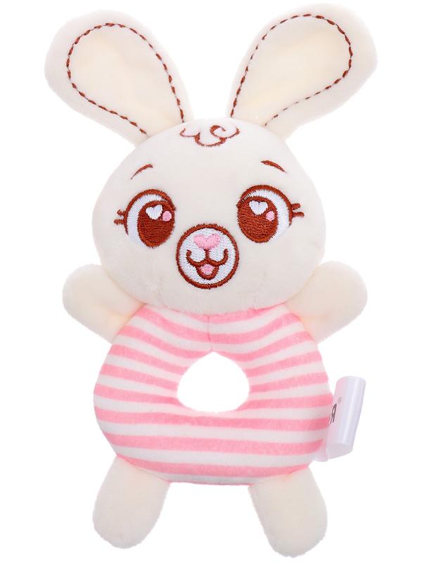 Развивающая погремушка «Заяц», цвет белый