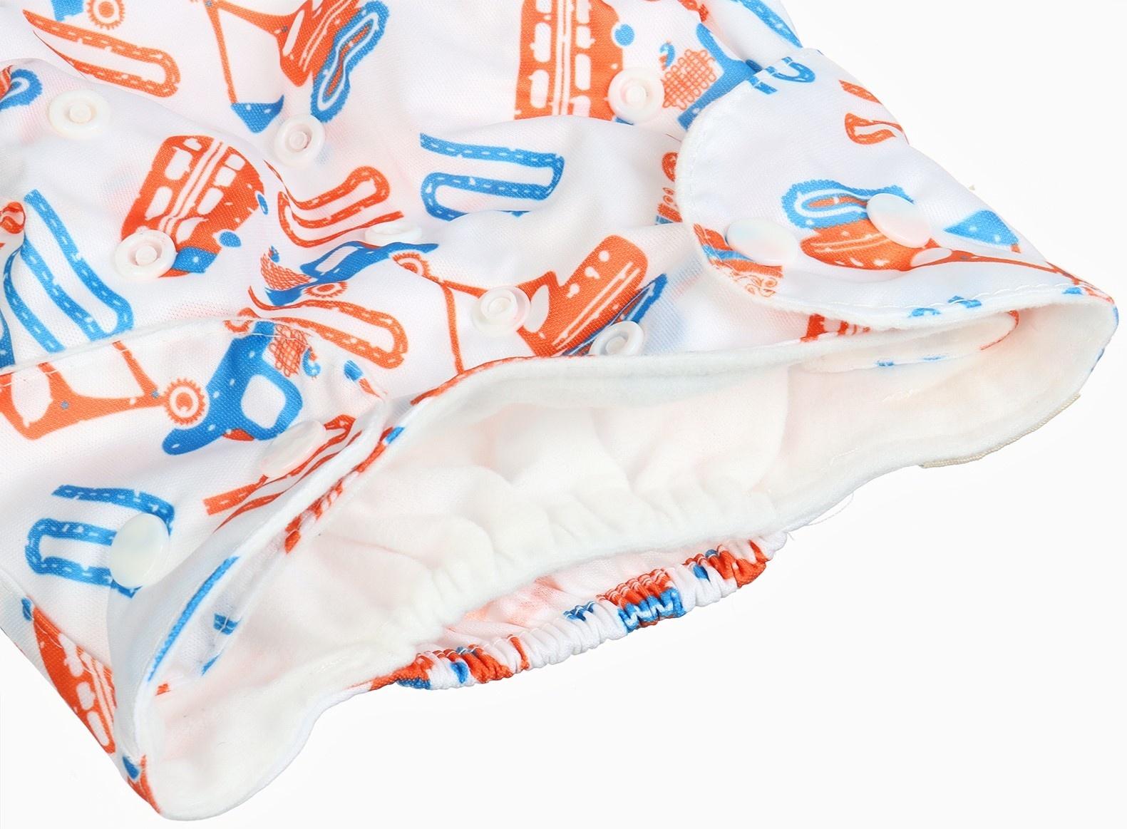 Набор многоразовых подгузников Крошка Я «Машинки», 3-8 кг, белый/голубой, 2 шт.