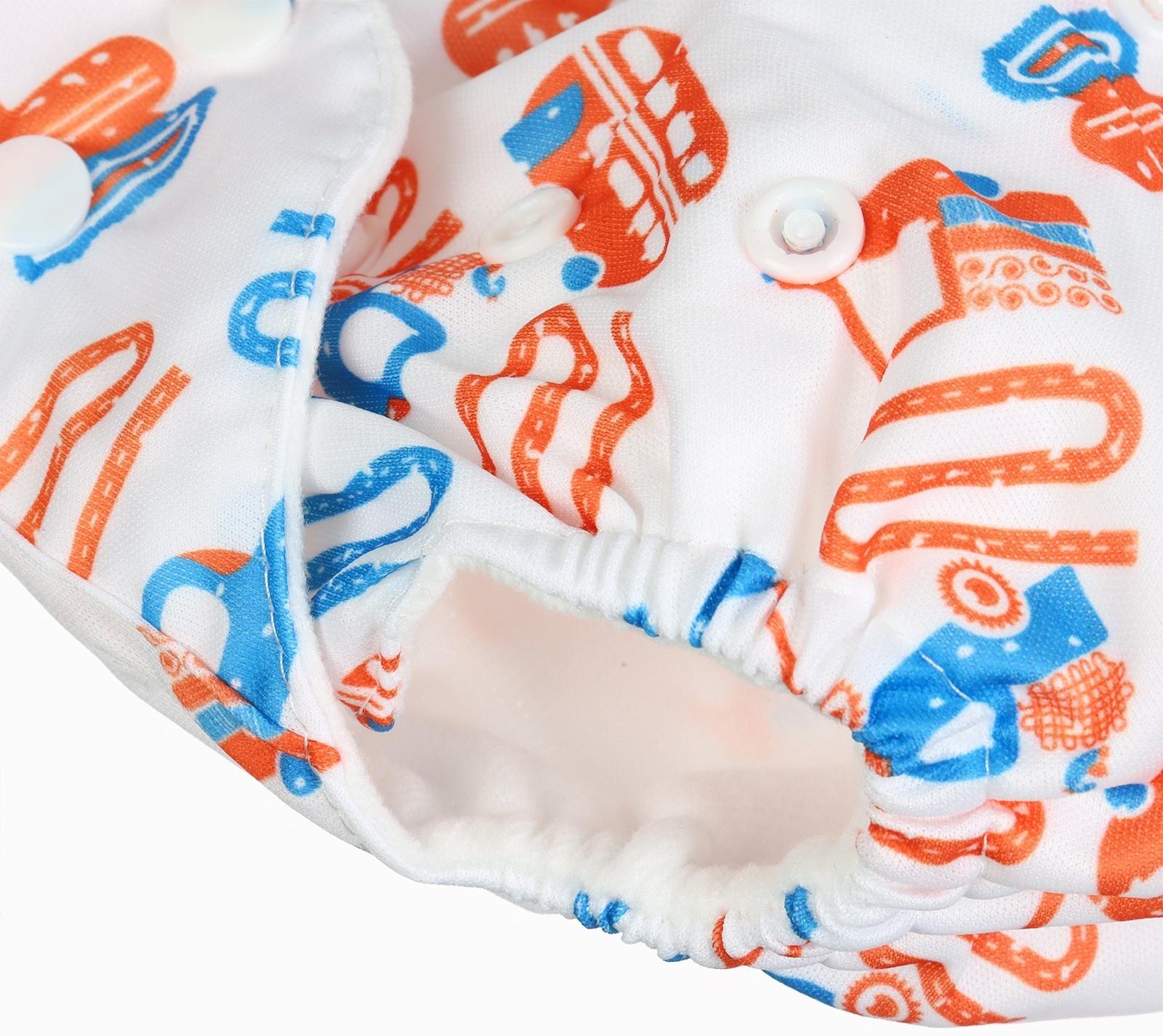 Набор многоразовых подгузников Крошка Я «Машинки», 3-8 кг, белый/голубой, 2 шт.