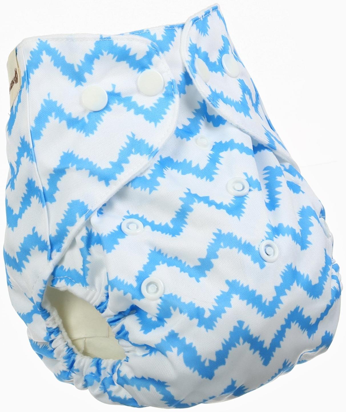 Набор многоразовых подгузников Крошка Я «Машинки», 3-8 кг, белый/голубой, 2 шт.