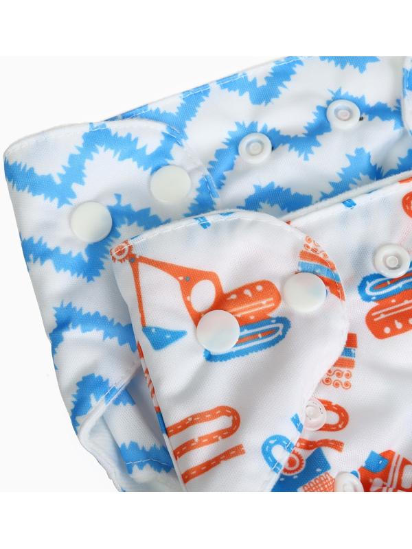 Набор многоразовых подгузников Крошка Я «Машинки», 3-8 кг, белый/голубой, 2 шт.