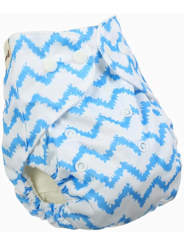 Набор многоразовых подгузников Крошка Я «Машинки», 3-8 кг, белый/голубой, 2 шт.