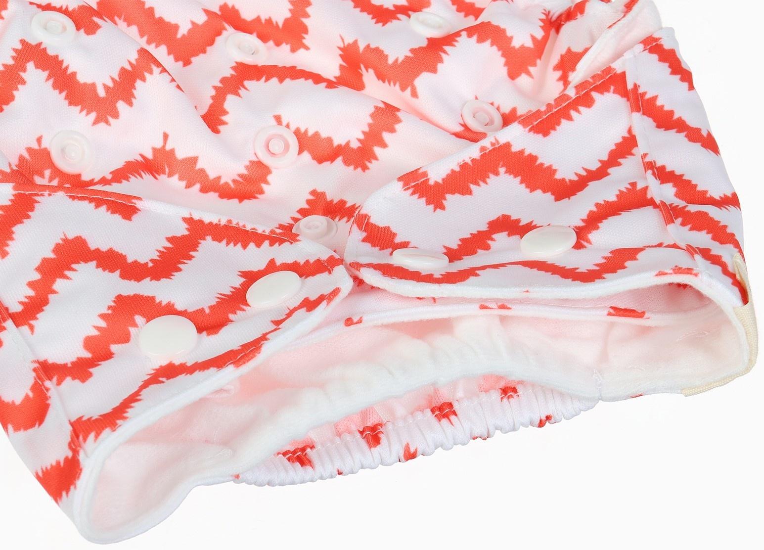 Набор многоразовых подгузников Крошка Я «Кактусы», 3-8 кг, белый/красный, 2 шт.