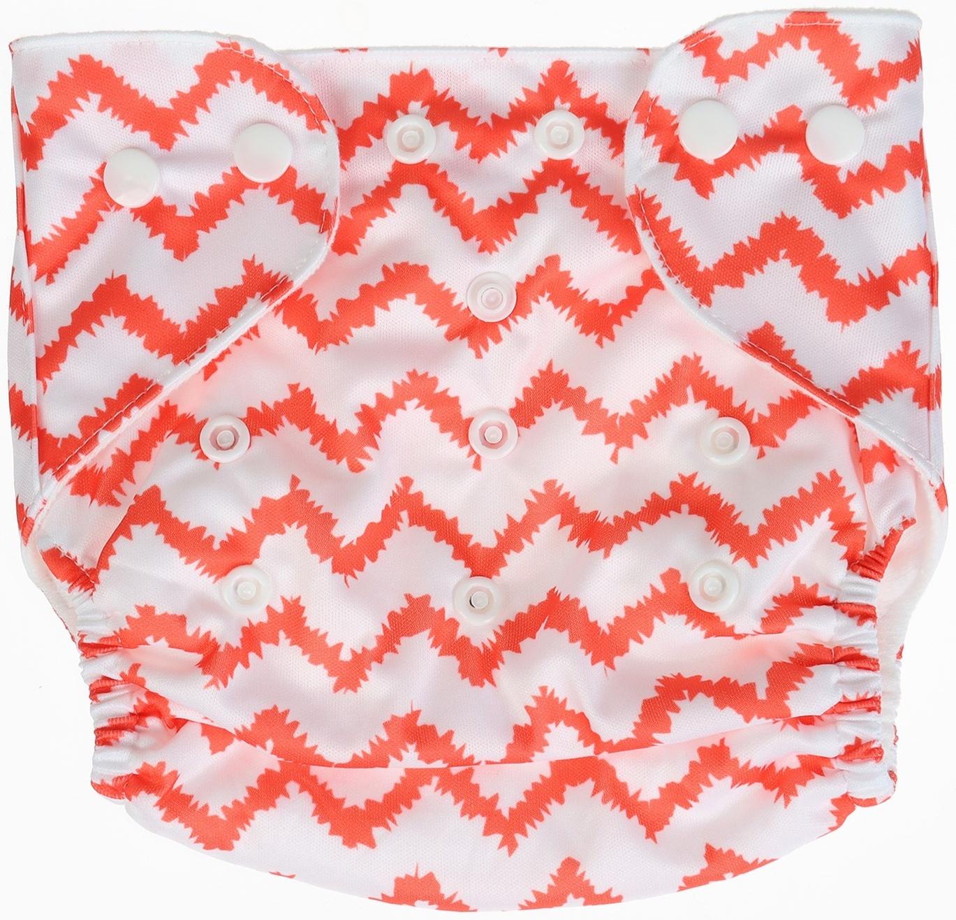 Набор многоразовых подгузников Крошка Я «Кактусы», 3-8 кг, белый/красный, 2 шт.
