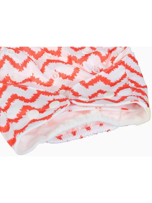 Набор многоразовых подгузников Крошка Я «Кактусы», 3-8 кг, белый/красный, 2 шт.