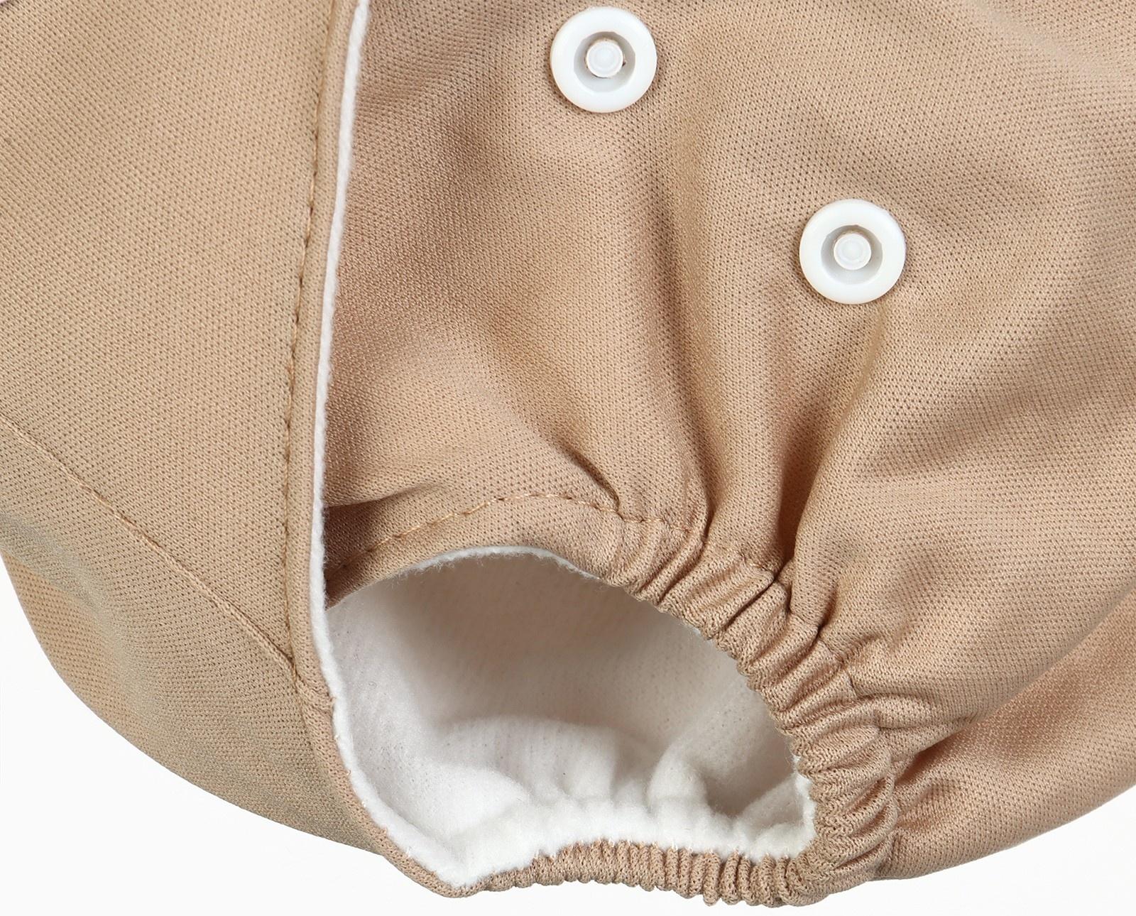 Набор многоразовых подгузников Крошка Я «Листья», 3-8 кг, белый, коричневый, 2 шт.