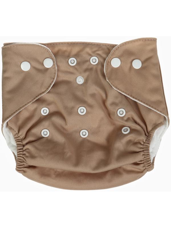 Набор многоразовых подгузников Крошка Я «Листья», 3-8 кг, белый, коричневый, 2 шт.