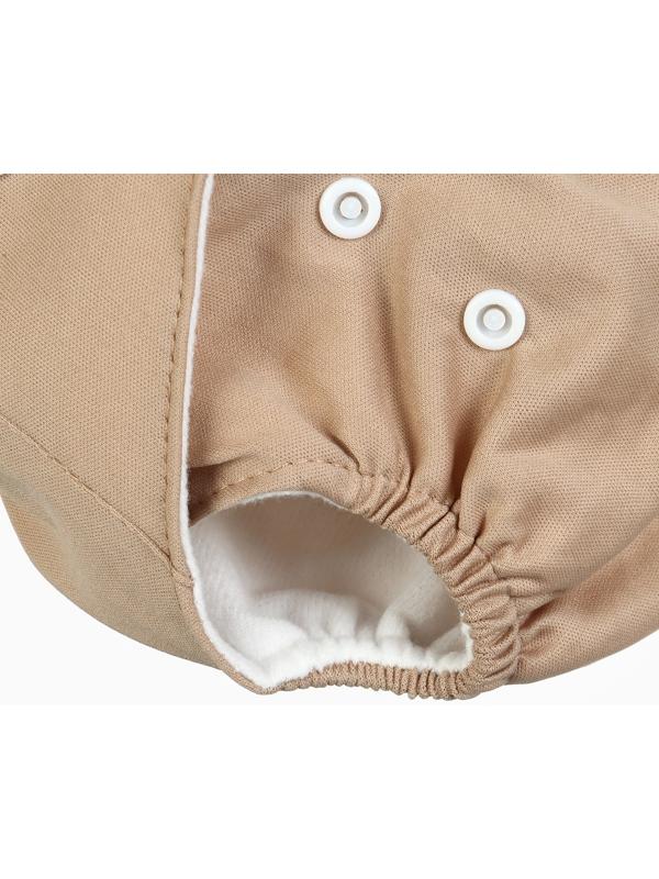 Набор многоразовых подгузников Крошка Я «Листья», 3-8 кг, белый, коричневый, 2 шт.