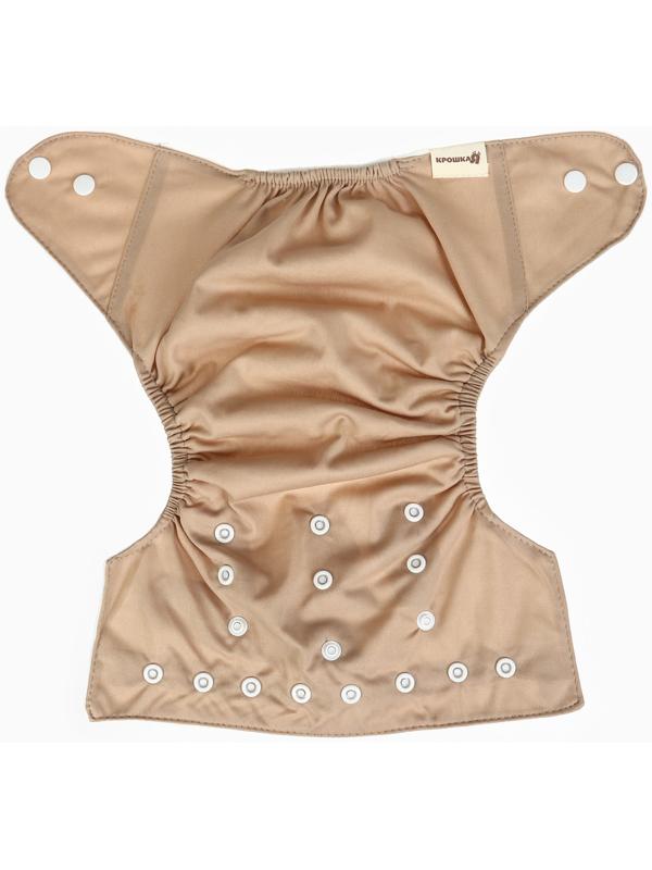 Набор многоразовых подгузников Крошка Я «Листья», 3-8 кг, белый, коричневый, 2 шт.