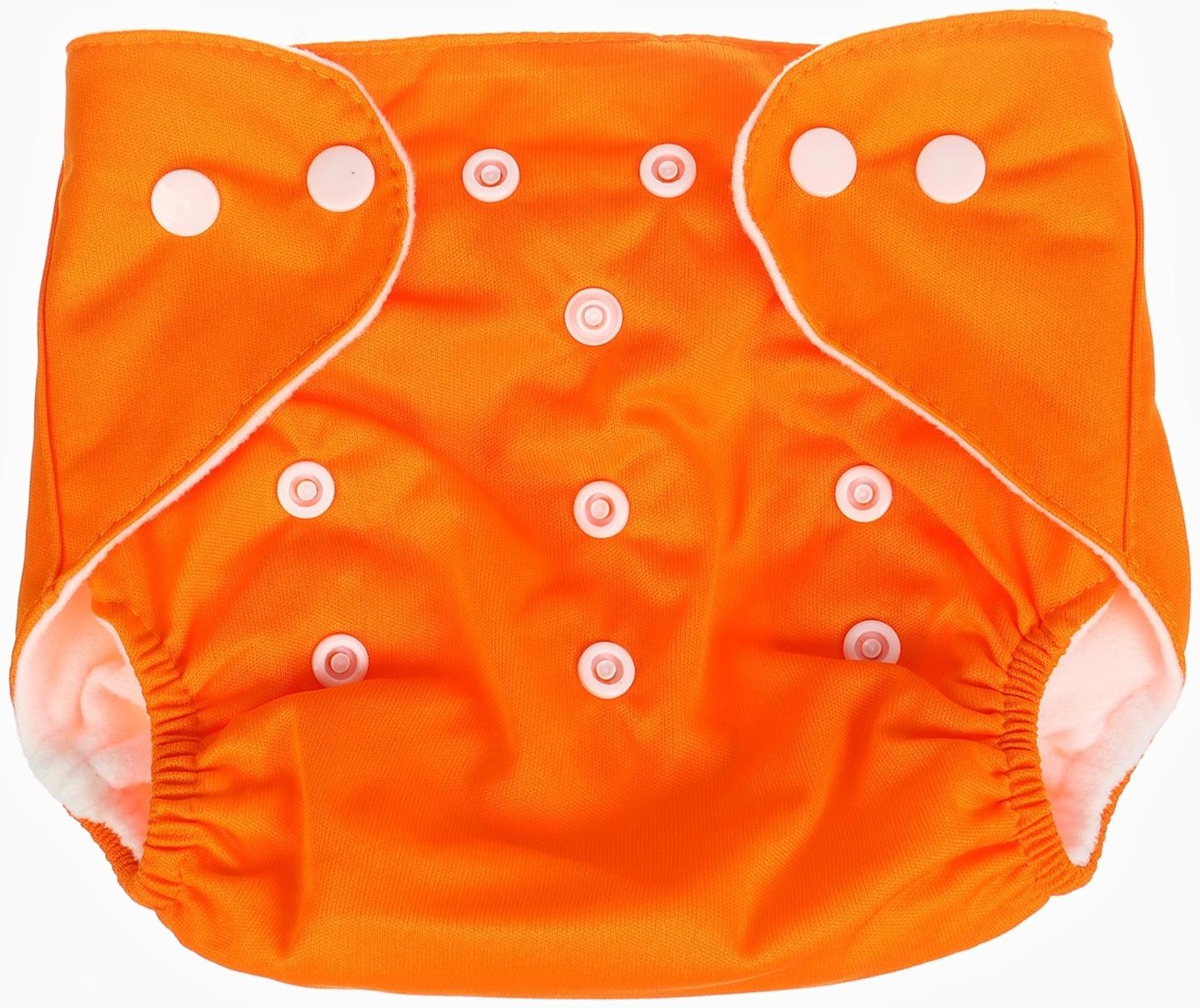 Набор многоразовых подгузников Крошка Я «Крабик», 3-8 кг, белый, оранжевый, 2 шт.