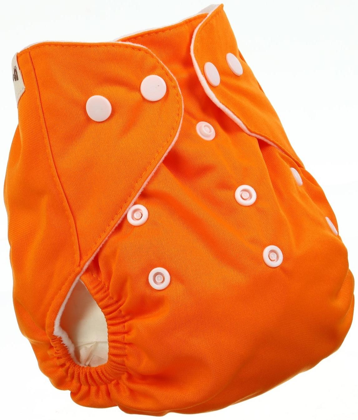 Набор многоразовых подгузников Крошка Я «Крабик», 3-8 кг, белый, оранжевый, 2 шт.