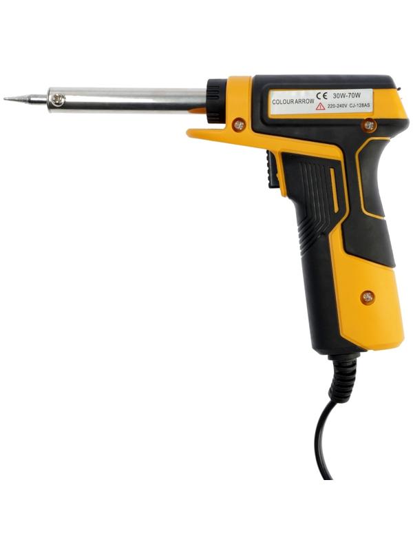 Паяльник-пистолет с регулировкой мощности ТУНДРА, 30-70 Вт, двухкомпонентная рукоятка