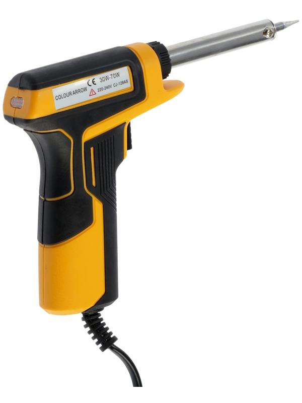 Паяльник-пистолет с регулировкой мощности ТУНДРА, 30-70 Вт, двухкомпонентная рукоятка