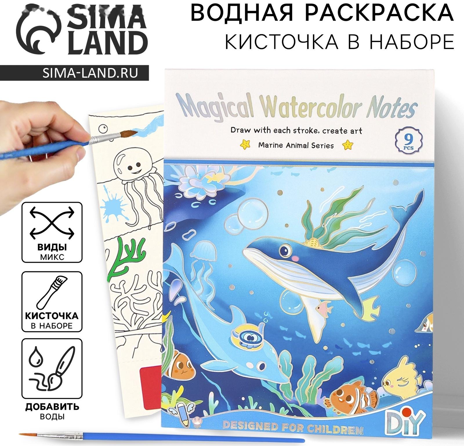 Водная раскраска, кисточка, виды МИКС