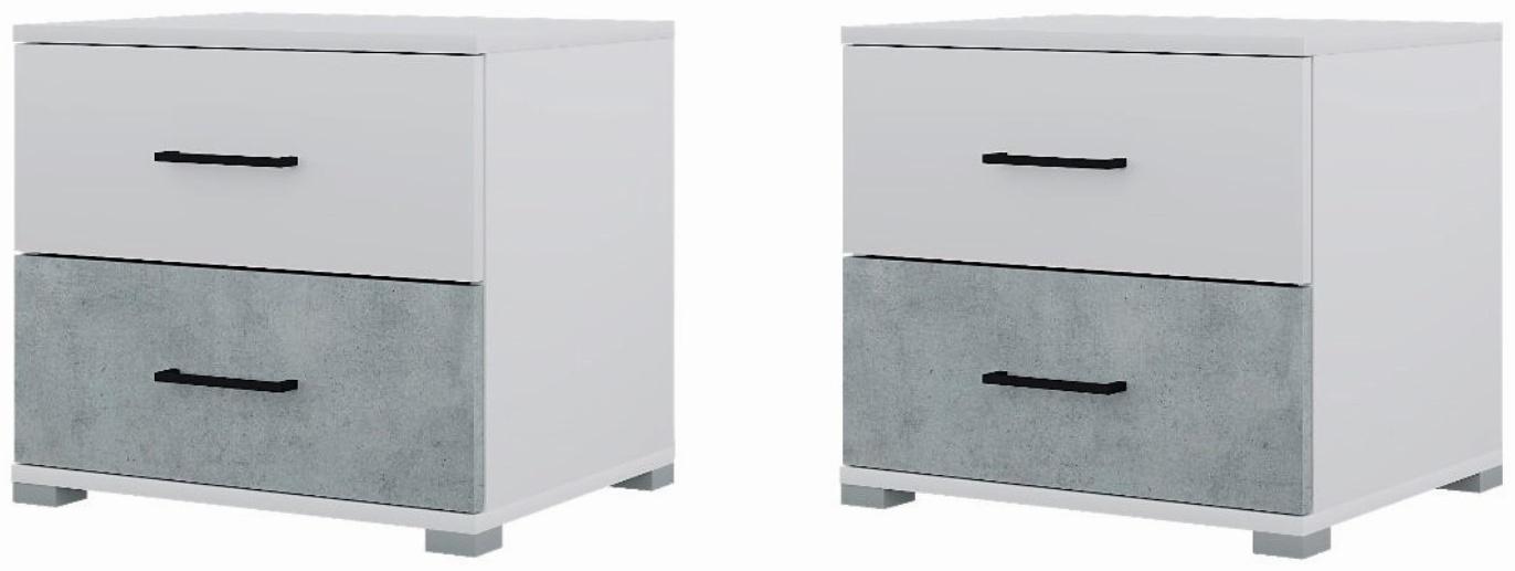 Спальный гарнитур «Бостон», комплект 5 предметов, цвет белый/бетон