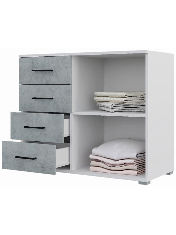 Спальный гарнитур «Бостон», комплект 5 предметов, цвет белый/бетон