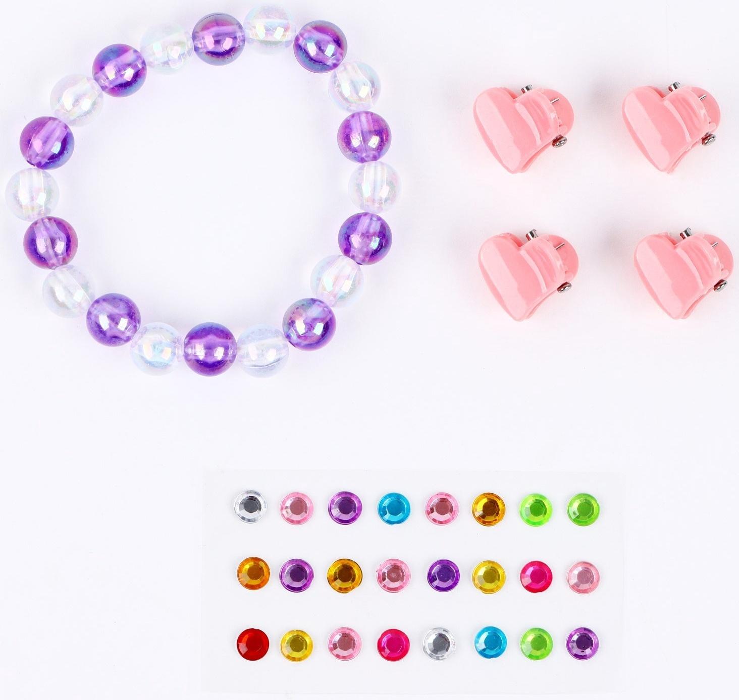 Детские накладные ногти «Милахи», 12 шт, набор с браслетом и заколками