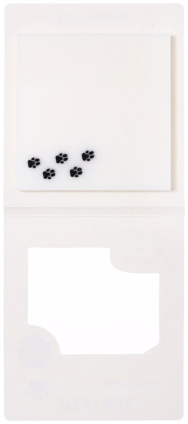 Блок с липким краем 75мм х 75мм 50л пластик прозрачные с блестками Лапки