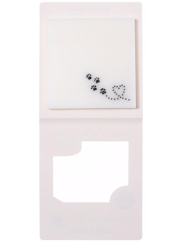 Блок с липким краем 75мм х 75мм 50л пластик прозрачные с блестками Лапки кошки