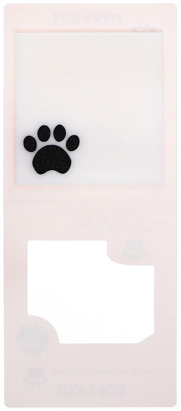 Блок с липким краем 75мм х 75мм 50л пластик прозрачные с блестками Кошачья лапка