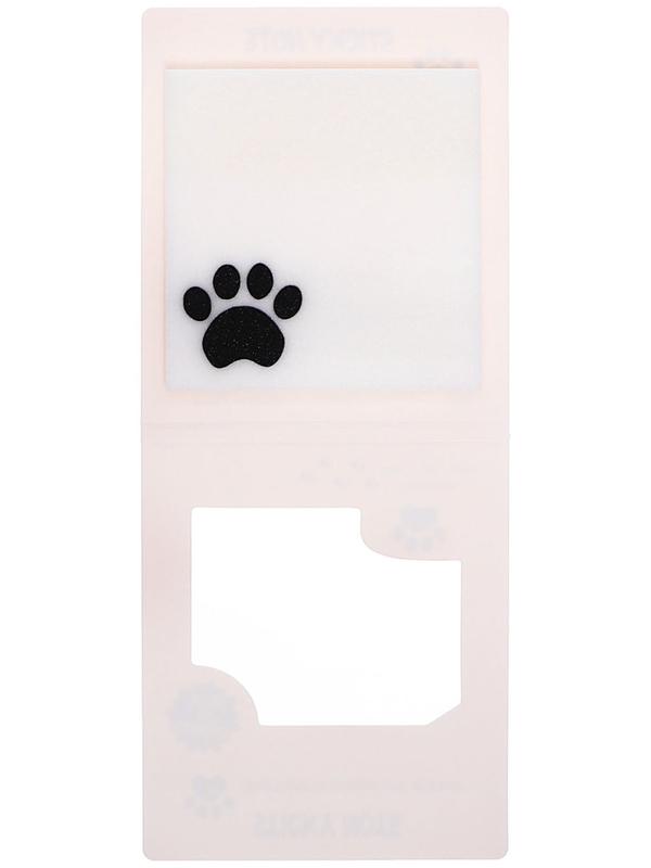 Блок с липким краем 75мм х 75мм 50л пластик прозрачные с блестками Кошачья лапка